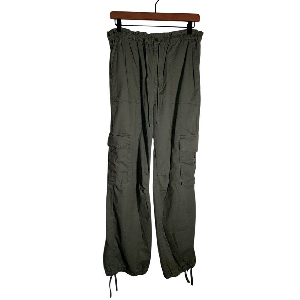 ABERCROMBIE & FITCH high waist cotton 90s grunge drawstring cargo jogger pants M